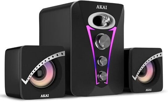 AKAI Zest MS2222 22W 2.1 Channel Wired Gaming Speaker with Subwoofer for Laptop, PC, Desktop, Computer