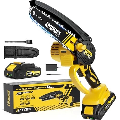 6-Inch Mini Chainsaw Cordless, 21V 2.0Ah Battery Powered Electric Pruning Saw, One-Hand Chain Saw for Tree Trimming, Lightweight, Small and Easy Control for Seniors, Women, Beginners & Yard Work