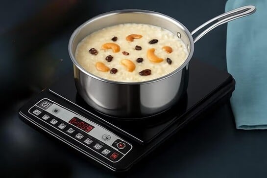 Tosaa Stainless Steel Triply Sauce Pan,Milk Pan, Stainless Steel Tea Pan, Induction & Gas Stove Compatible - 1650 ML (16cm)