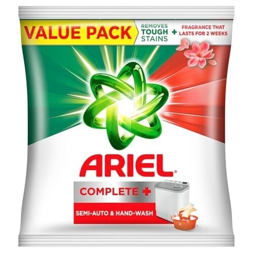 Click to enlarge Ariel Complete Detergent Powder - 4kg | Fragrance that lasts for 2 weeks | For Semi Auto Washing Machine & Bucket Wash