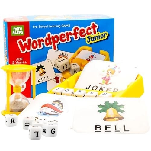 Mini Steps Spelling Flash Cards Game for Kids – 2-in-1 Educational Matching Letter Game for Boys & Girls (Ages 3-8)