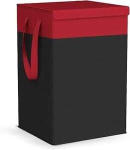 LAXIS® 75L Laundry Bag for Clothes with Lid, Large Dirty Clothes Laundry Basket & Cloth Storage Bin, Used Clothes Organizer, Multipurpose Laundry Basket for Bedroom & Bathroom - Red