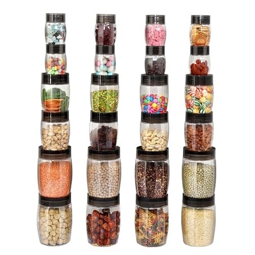 CELLO Clario Pet Storage Container for Kitchen Set of 24 Pcs Black & more cello