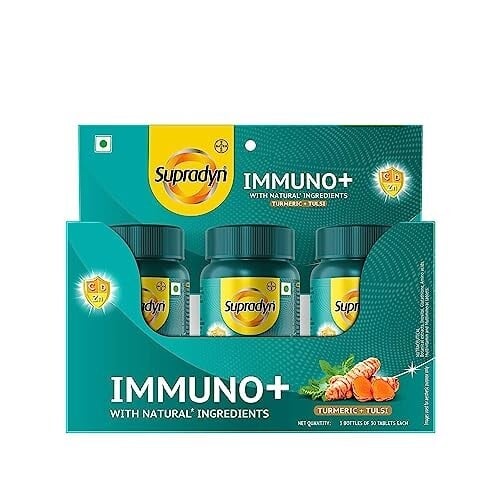Supradyn Immuno +, Multivitamin, Natural immunity booster with Vit C, Vit D (90 Tabs)