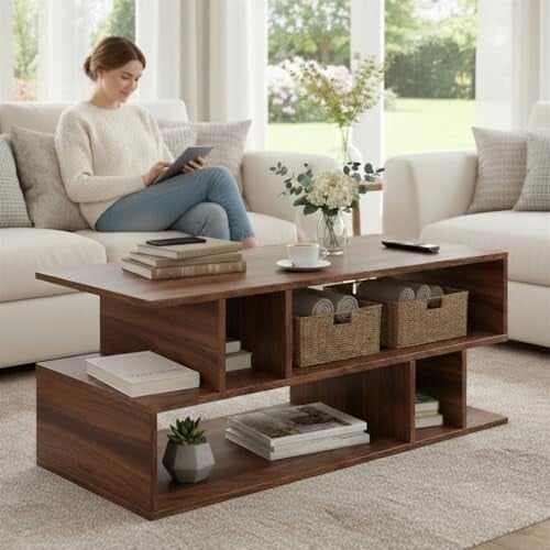 Click to enlarge Wudyhub Engineered Wood Coffee Table/Centre Table/Tea Table for Living Room (CT-01-Brown)