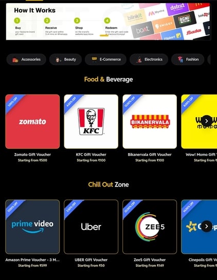 Click to enlarge Gift cards at 13% off