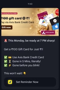 Flipkart 100Rs. gv @1Rs.