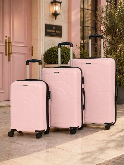 Buy Teakwood Leathers Set Of 3 Concentrix Hard Sided Trolley Suitcases