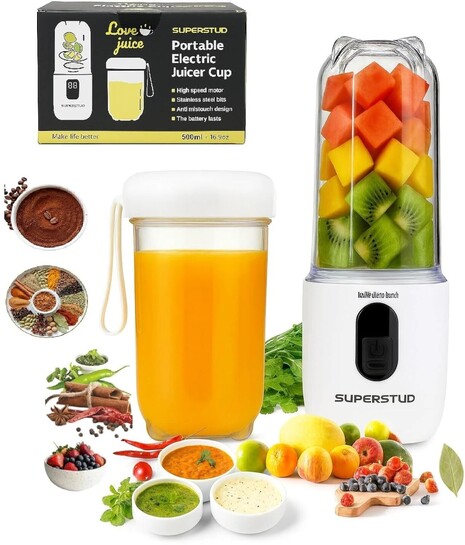 SUPERSTUD 6 Blade Blender | 1800mAh Battery Type-C Charging Porta...more