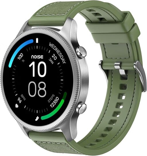 NoiseFit Halo Limited Edition 1.43\' AMOLED Display, Bluetooth Calling Round Dial Smart Watch, Premium Metallic Build, Always on Display, Smart Gesture Control, 100 Sports Modes (Jade Alloy)