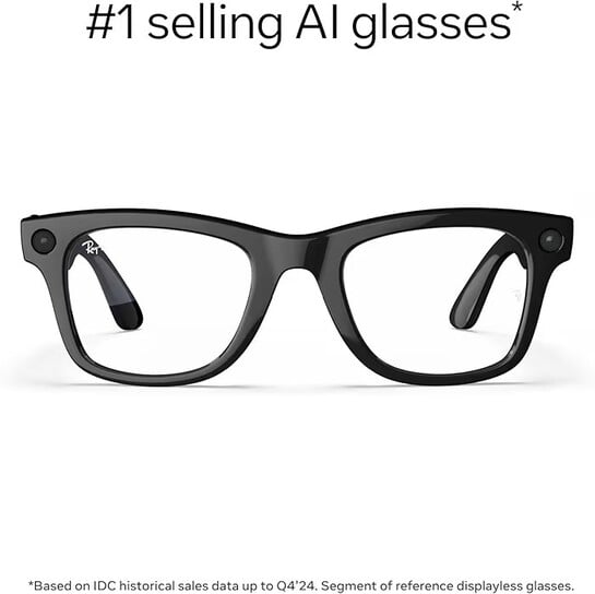 Ray-Ban Meta (Gen 1), Wayfarer, Large Shiny Black | Smart AI Glasses for Men, Women. 12 MP Ultra-Wide Camera