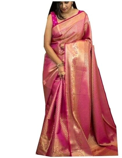 SGF11 Traditional Kanjivaram Soft Silk Saree for Women | Festival & Wedding Wear