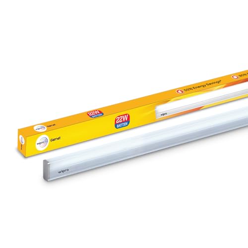 Click to enlarge wipro Garnet 22W LED Batten for Living Room & Bedroom | Bright & Energy Efficient Tubelight for Home | Warm White (2700K) with upto 2200 lumen|4Feet, Pack of 1