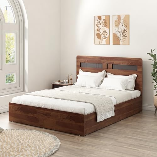 Spacewood Dornik Bed |King Size (78 X 72) Engineered Wood Bed with 3/4th Hydrulic Lifton Storage