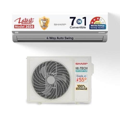 Sharp 1.37 Ton 3 star, New Star Rated, Split AC (4 Way Swing