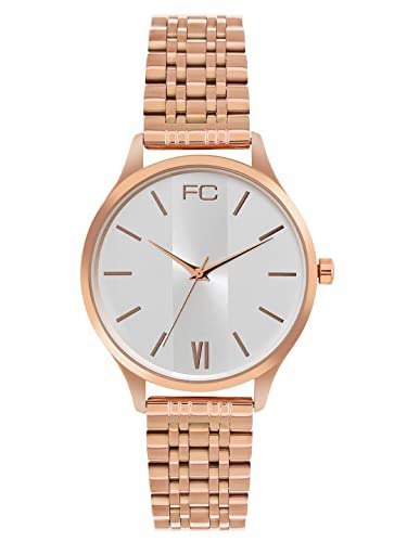 Click to enlarge French Connection Aiko Silver Round Analog Watch with Rose Gold Metal Strap for Women - FCN00081D