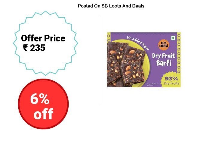 GO DESi Dates Dry Fruit Barfi - 200 grams | 93% Dry Fruits