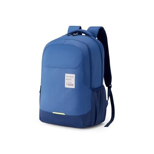 Kamiliant by American Tourister Biz Pro Casual Laptop Backpack with 15" Inch Laptop Compartment, 30 L Capacity, Ergonomically Designed with Bottle Holder for Men And Women - Blue