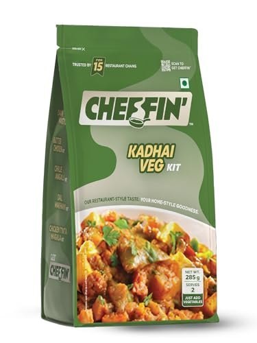 Cheffin Kadhi Veg Masala Kit, 285g | Complete Curry in 3 Easy Steps | 100% Natural, No Preservatives | Ready in 5 Min