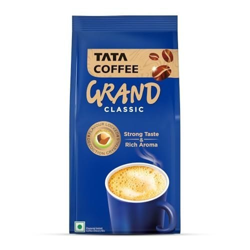 Tata Classic Instant Coffee, 200g Pouch, Chicory Mix With St