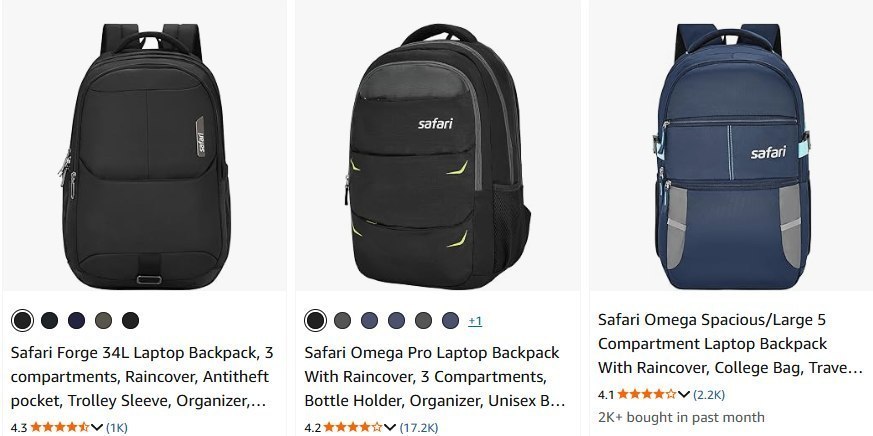 Upto 80% off on safari bagpacks