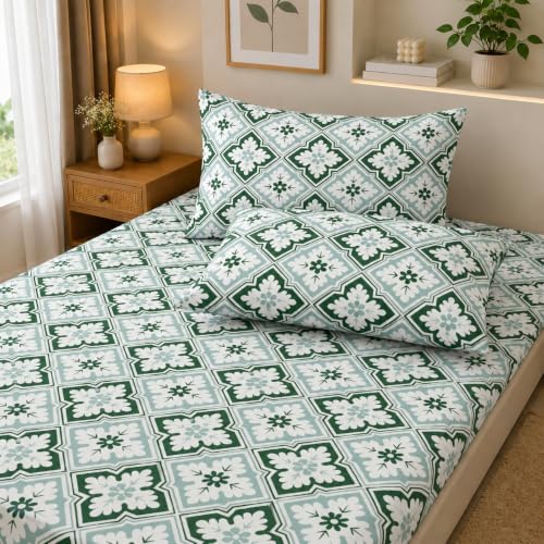 Premium Cotton Fitted Bedsheet King Size 78 x 72 x 8 Inches