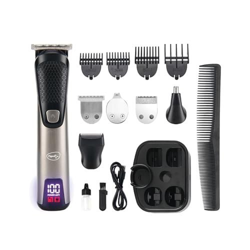 Pigeon 5-in-1 Multi-purpose Trimmer for Men | Stainless Steel Blade | Cordless Rechargeable with USB Type C Charging | LED Digital Display
