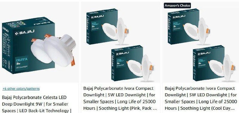 Upto 72% Off On Bajaj LED Downlights