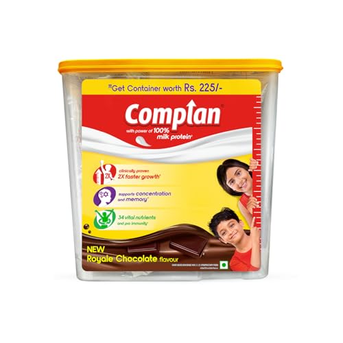 ️ Complan Nutrition Drink Powder for Children, Royale Chocolate Flavour, 1.5 Kg Carton With Free Container | Nutrition drink for kids with protein & 34 vital nutrients