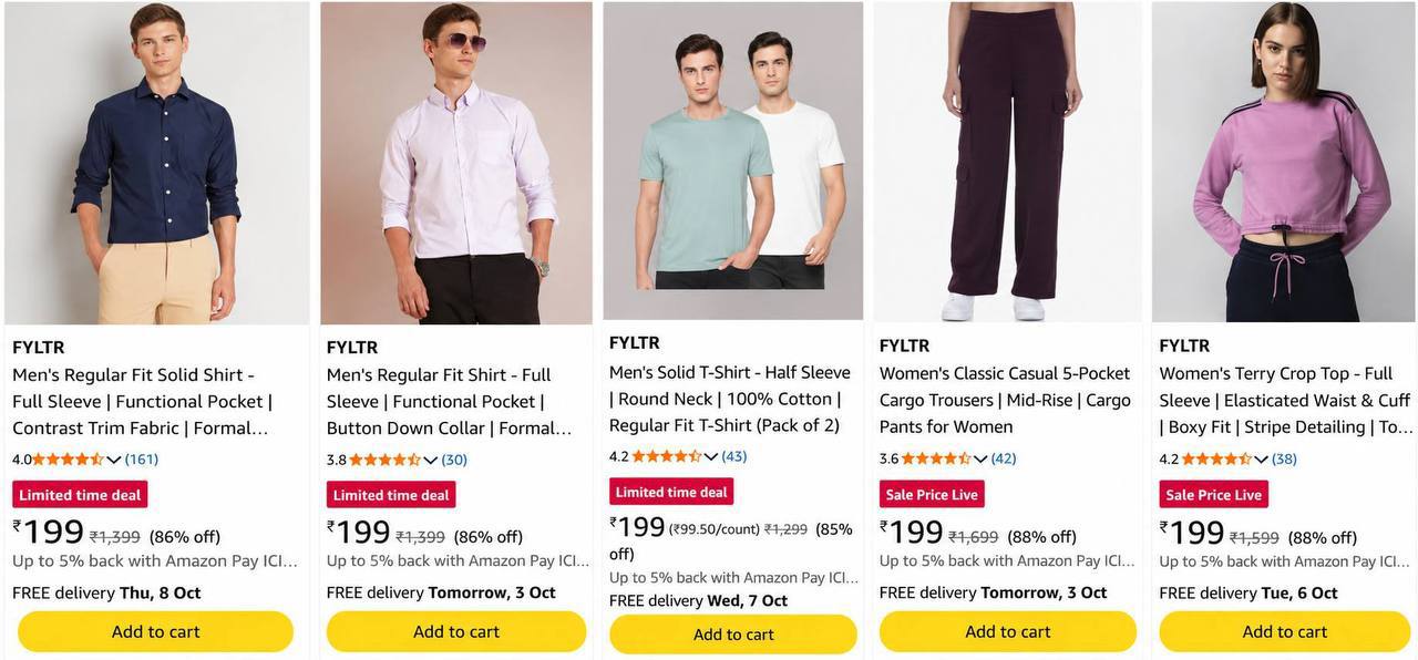 UPTO 88% OFF On Clothing