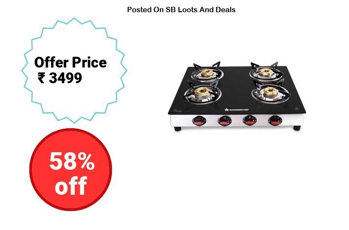 Wonderchef Galaxy 4 Burner Cooktop | 2 Medium, 2 Small Wide