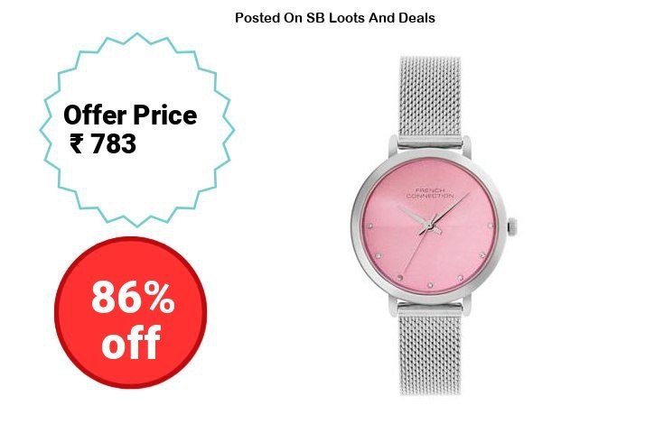 French Connection | Analog Pink Dial | Silver Stainless Stee