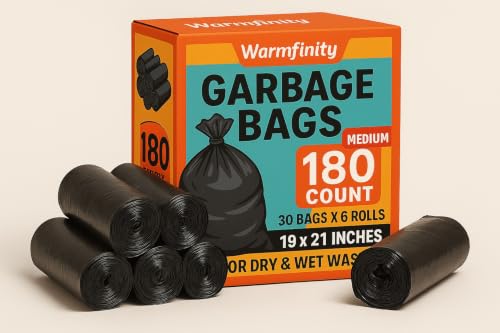 Warmfinity Garbage Bag Medium 19 x 21 Inches | 180 Count | 3