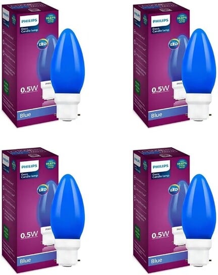 Philips LED Deco Blue 0.5W Glass Candle (Pack of 4), b22d Online at Low Prices in India - Amazon.in