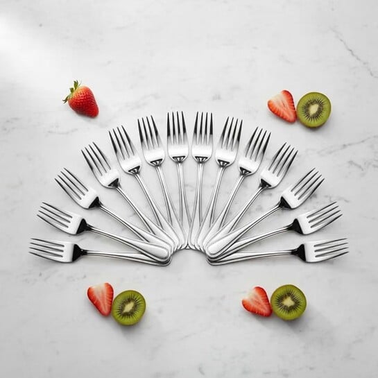 Mumma's LIFE Stainless Steel Dinner Forks Set for Home & Kitchen | 12 cm Fruit Forks with Mirror Finish | Set of 6 Piece