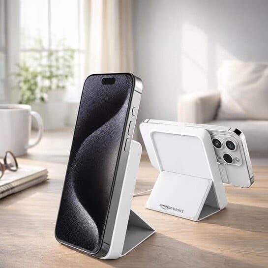 Amazon Basics 10000mAh 20W Fast Charging Power Bank and 15W Wireless Output | Type C Power Delivery (Input & Output) Quick Charge| Two Way Fast Charge | Made in India (White)