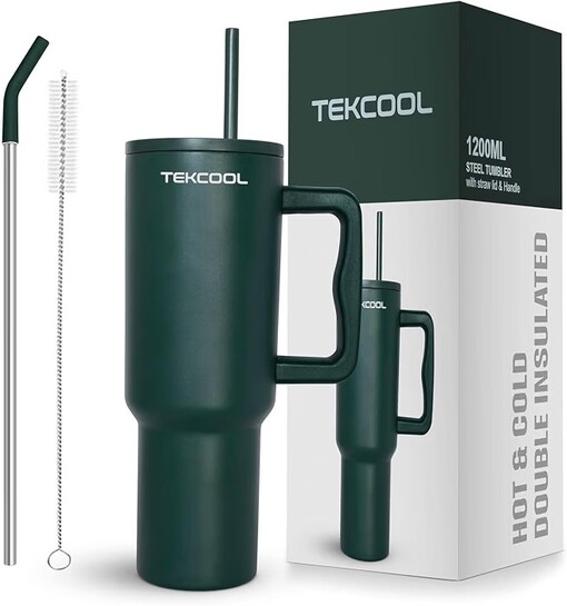 [MRP ERROR] Tumbler with lid and Straw 1200ML Cup Stainless Steel Hot and Cold with Handle and Lid 2 Straw Vacuum Insulated Tumbler