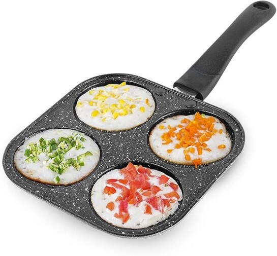 Click to enlarge AADHIK Non-Stick Grill Pan Mini Pan Uttapam Tawa Aluminum Multi Snack Maker 4 Cavity