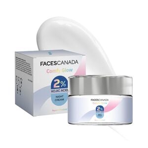 FACES CANADA 2% Kojic Acid Comfy Glow Night Cream with Niacinamide & Alpha Arbutin for Skin Brightening (25 gm) | Face Cream I Night Cream I