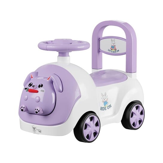 Bunny Manual Push Ride-On Toy Car with Back Support for Boys & Girls 1-4 Yrs