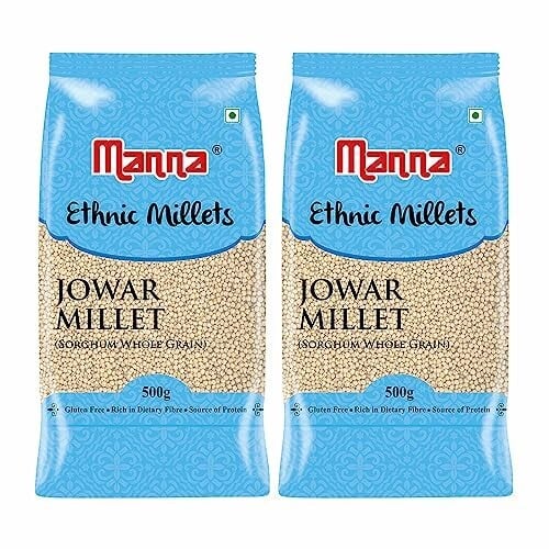 Manna Jowar Whole Grain 1kg. Sorghum Millet/Great Millet/Bili/Jola/Jonnalu/Cholam Natural grains