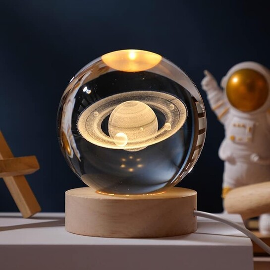 Desidiya 3D Saturn Crystal Ball Night Lamp, Crystal Ball Night Light