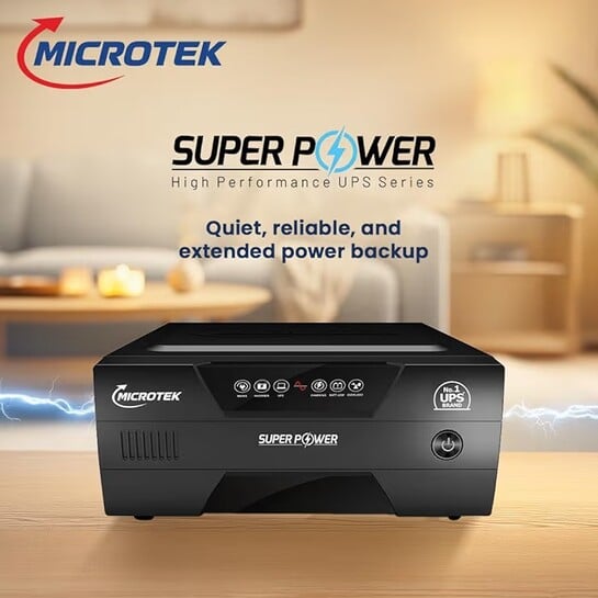 Click to enlarge Microtek Super Power NEW 900 Pure Digital Wave Inverter 12V | 800VA/675W Home UPS Inverter | Intelligent CCCV Charging