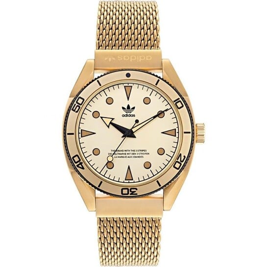 adidas Men Stainless Steel Originals Analog Gold Dial Watch-Aofh22004, Band Color-Gold