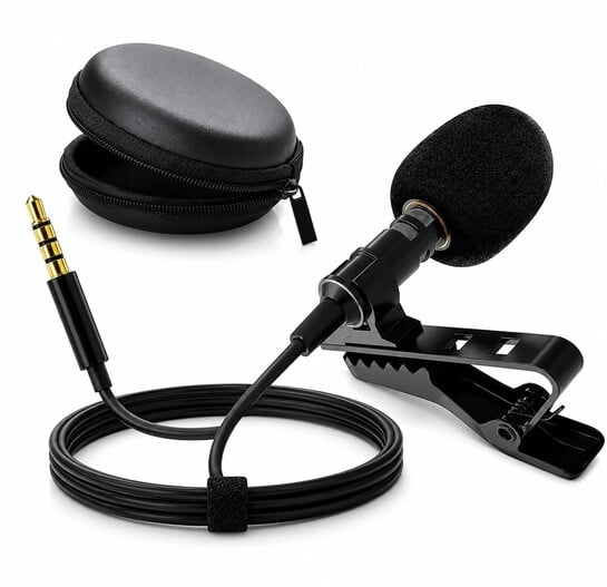 CERLINK Clip-On Lavalier Microphone with Case