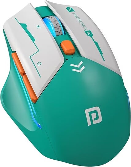 Portronics Vader Max Wireless Rechargeable Mouse, Thumb Support, Bluetooth 5.3 & 2.4 GHz Dual Mode, 6-Button Control, Adjustable DPI Up to 2400,Universal Compatibility for Laptop,Desktop,Gam...