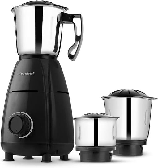 Greenchef Jawa 600W Mixer Grinder with 3 Stainless Steel Jars | 18000 RPM Heavy Duty Motor
