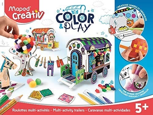 MAPED Creativ Color and Play - Design My Carriages (Colouring Activity & 3D Model), Multicolor (907024)