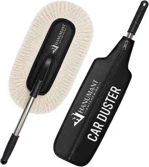 H HANUMANT ENTERPRISE Swift Swipe Car Duster with Paraffin Wax-Treated Cotton Strands | Scratch-Free & Lint-Free Car Cleaning Brush
