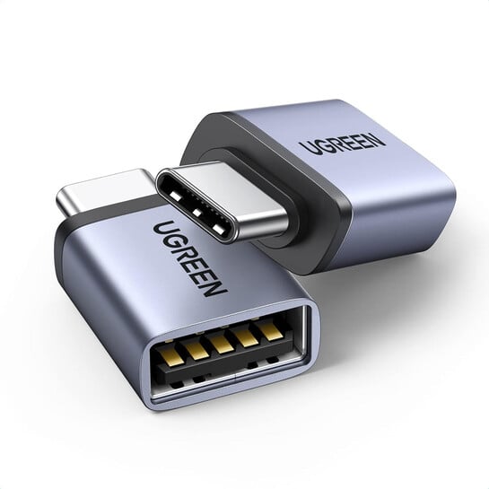Click to enlarge UGREEN USB-C to USB Adapter 2-Pack @ ₹662 Only | 10Gbps High-Speed OTG | Aluminum Build!